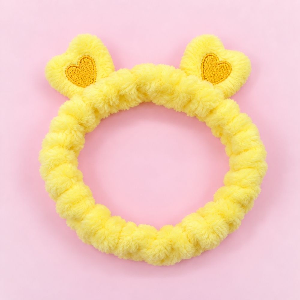 Makeup Headbands - heart ears yellow