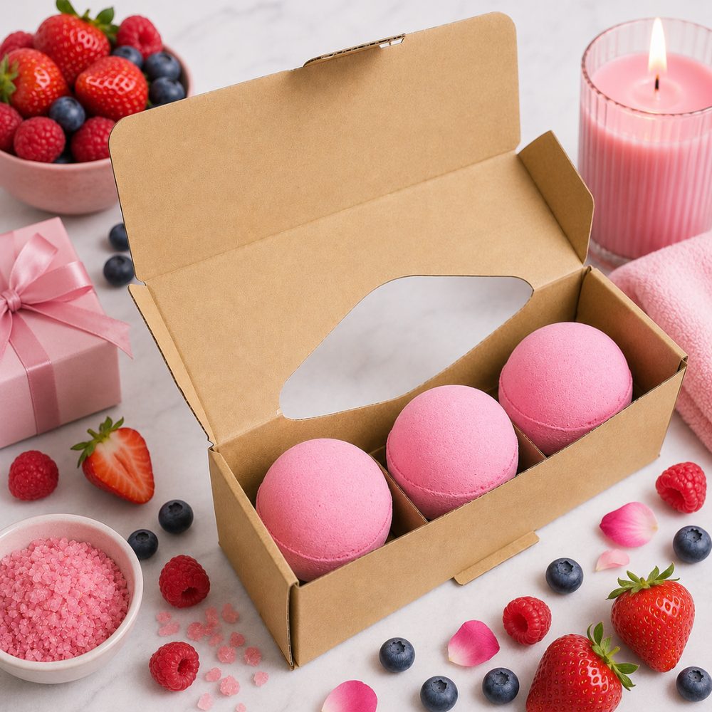 Set of 3 Very Berry Jumbo Bath Bombs