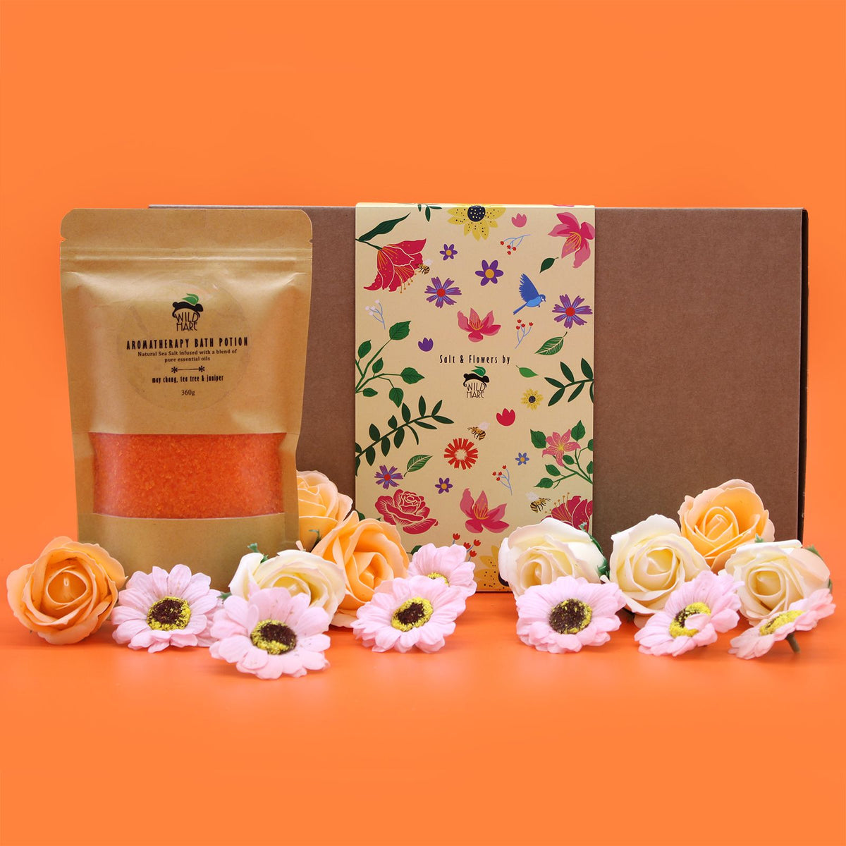 May Chang, Tea Tree & Juniper Bath Salt & Soap Flower Gift Set