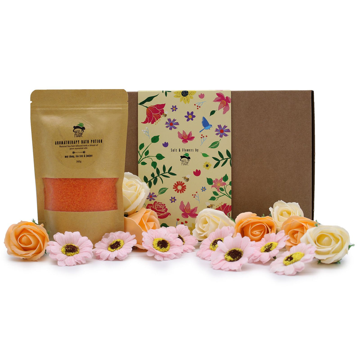 May Chang, Tea Tree & Juniper Bath Salt & Soap Flower Gift Set
