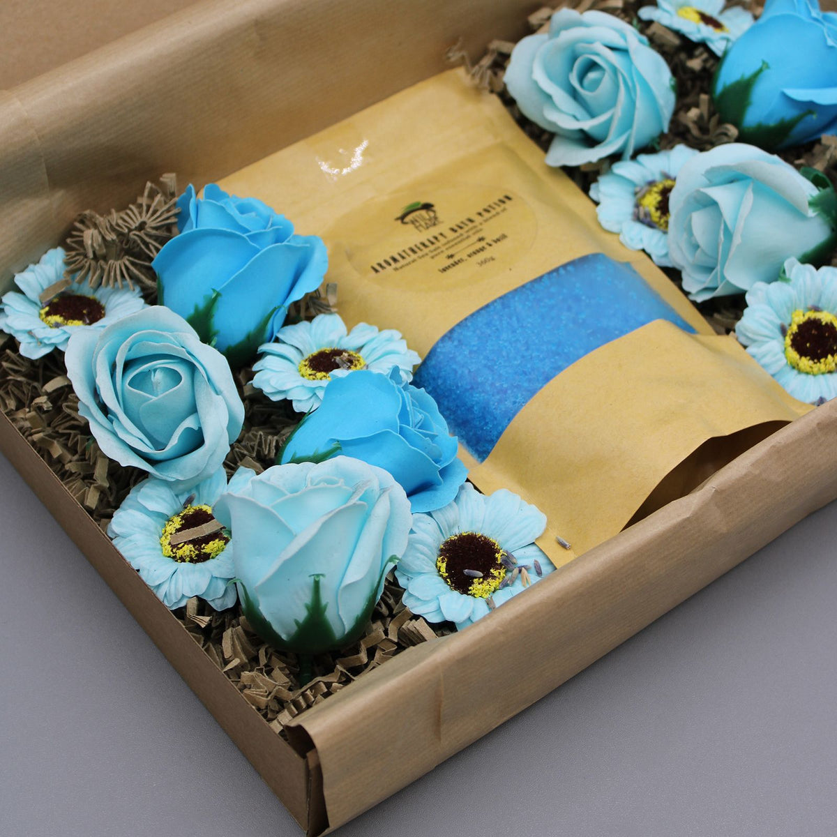 Lavender, Orange & Basil Bath Salt & Soap Flower Gift Set