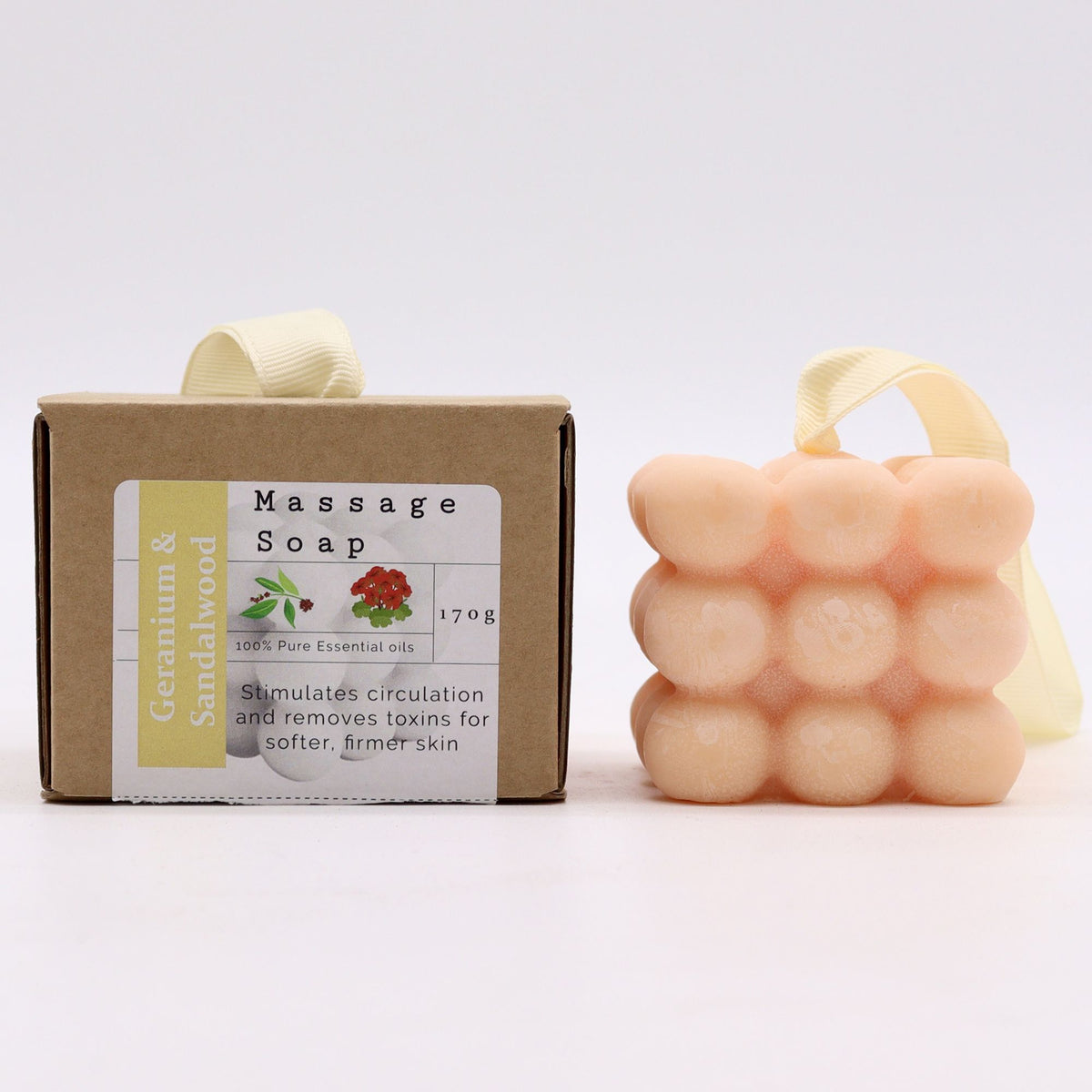 Geranium & Sandalwood Massage Soap Bar – 170g
