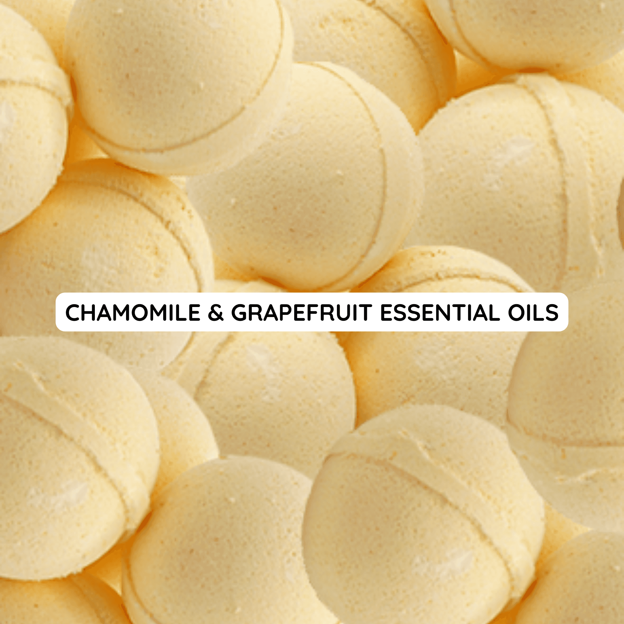 bath bomb with chamomile and grapefruit essential oils
