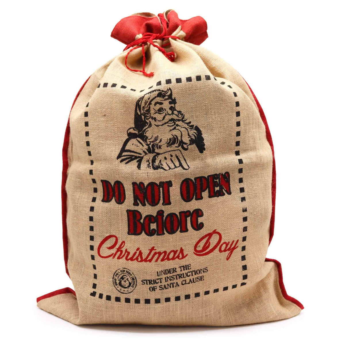 Do Not Open Before Christmas Day Jute Sack - Bella Forever