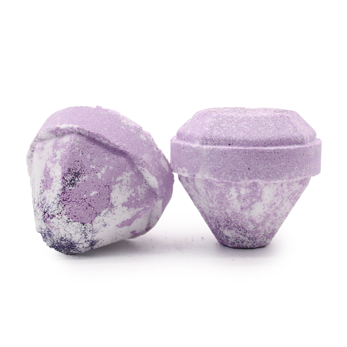 Gemstone Bath Bomb with Crystal Surprise – White & Purple - Bella Forever