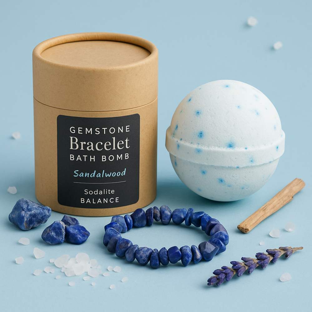 Jewellery Bath Bomb with Crystal Bracelet – Sodalite - Bella Forever