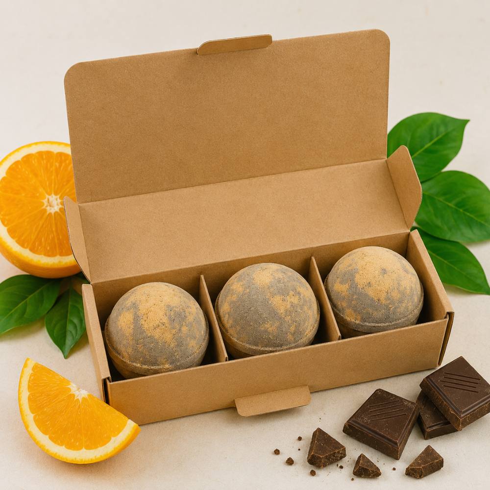 Set of 3 Chocolate & Orange Jumbo Bath Bombs
