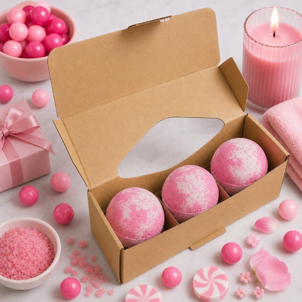 Set of 3 Bubblegum Jumbo Bath Bombs - Bella Forever