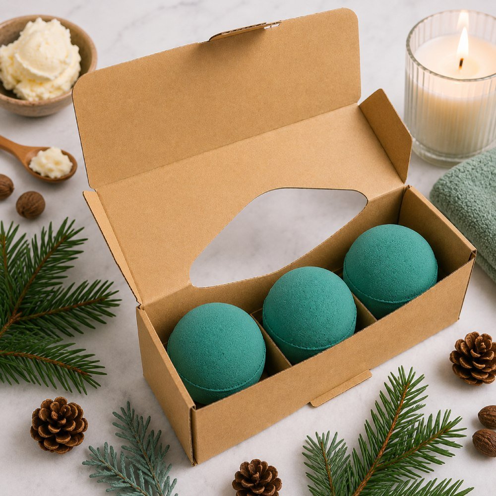 Set of 3 Pine Jumbo Bath Bombs - Bella Forever