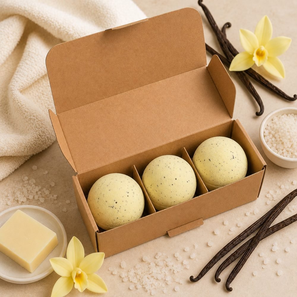 Set of 3 Simply Vanilla Jumbo Bath Bombs - Bella Forever