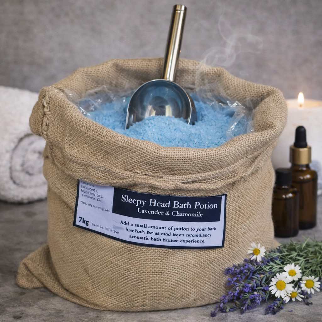 Sleepy Head Bath Potion – Lavender & Chamomile in 7kg Hessian Sack - Bella Forever