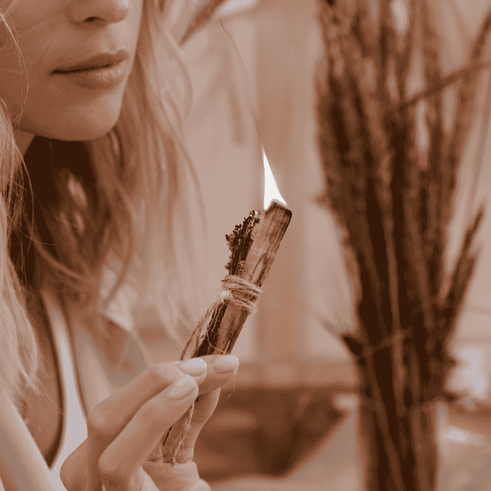 smudge sticks burning