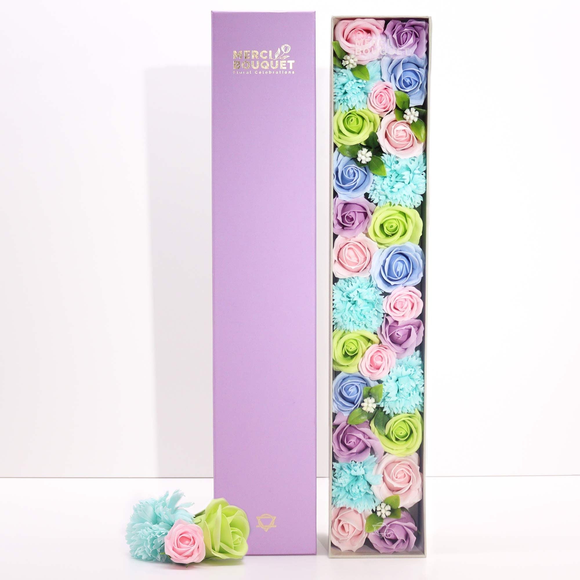 Soap Flower Extra Long Box – Baby Blessings – Blues - Bella Forever