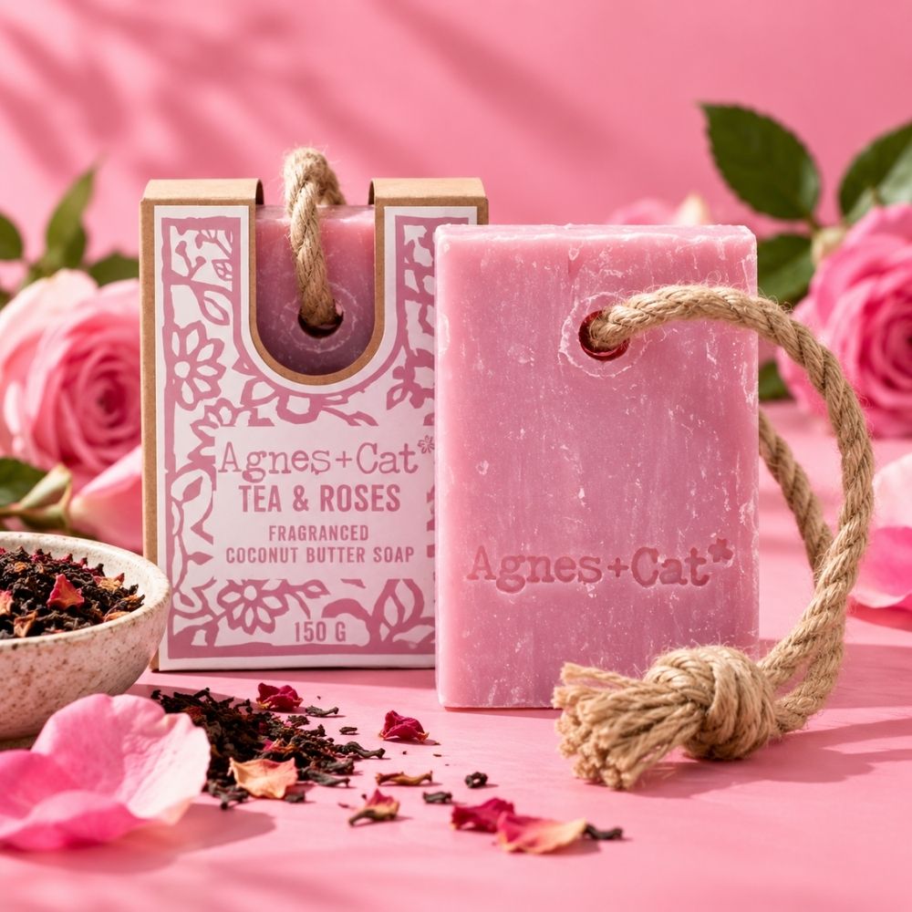 Tea & Roses Soap on a Rope | Floral Hanging Soap - Bella Forever