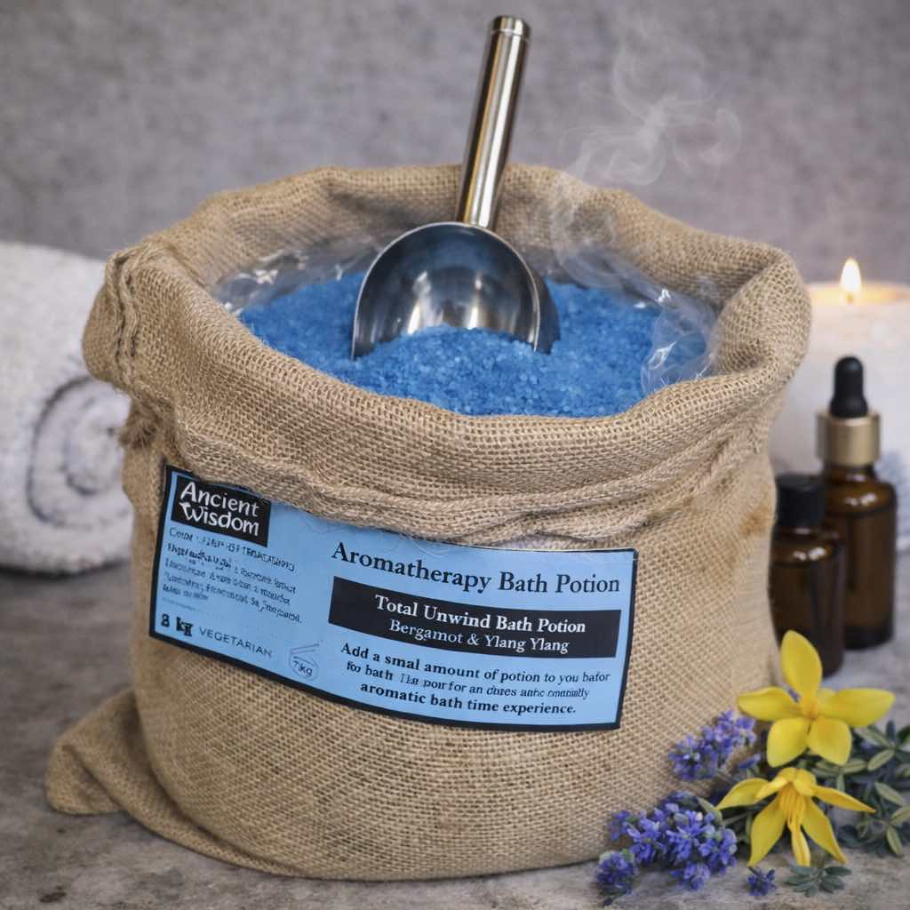 Total Unwind Bath Potion – Bergamot & Ylang Ylang in 7kg Hessian Sack - Bella Forever