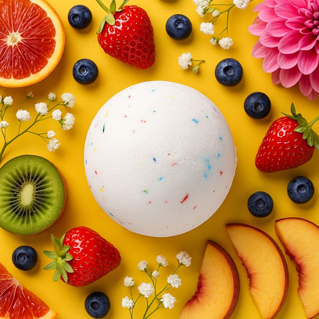 White & Multi Bath Bomb - Tutti Fruiti - Bella Forever