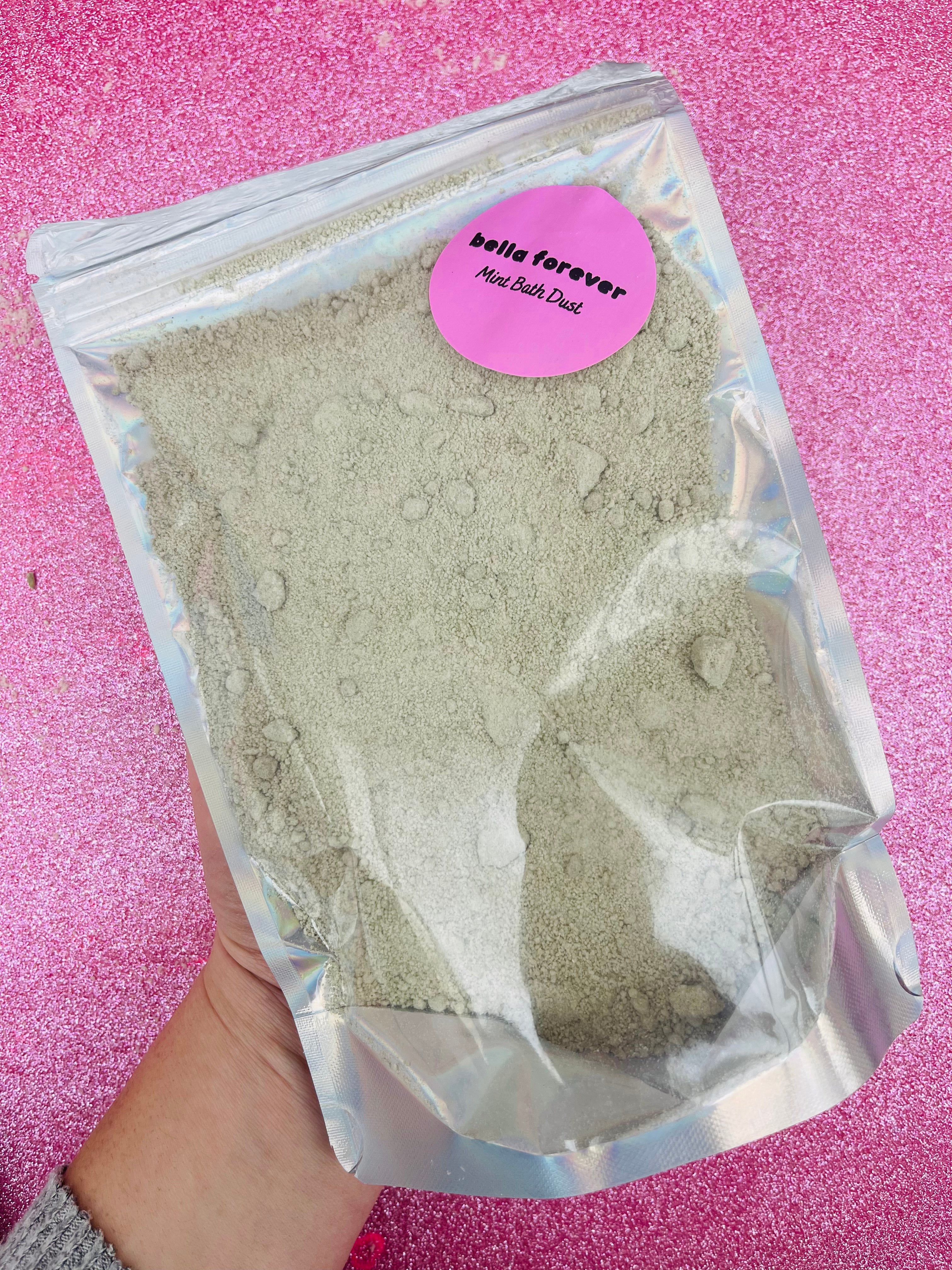 bath bomb dust with mint