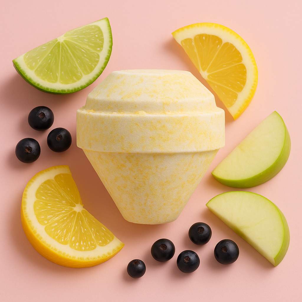 Gemstone Bath Bomb with Crystal Surprise – White & Gold