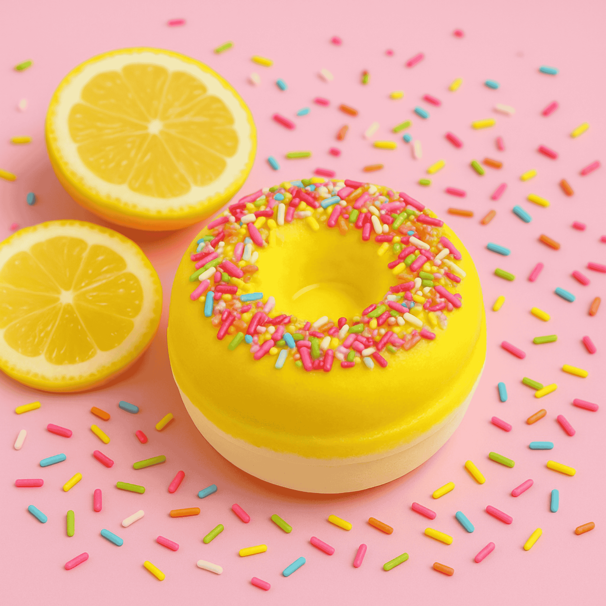 Handmade Lemon & Meringue Bath Donut