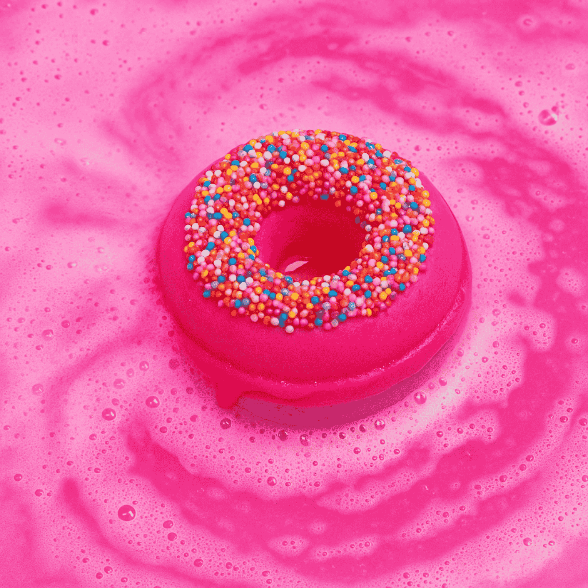 rasberry bath bomb donut