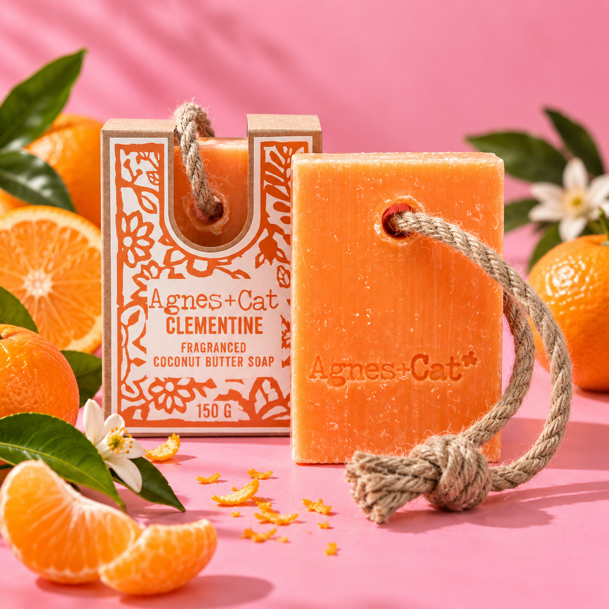 Clementine Soap on a Rope | Citrus Hanging Soap