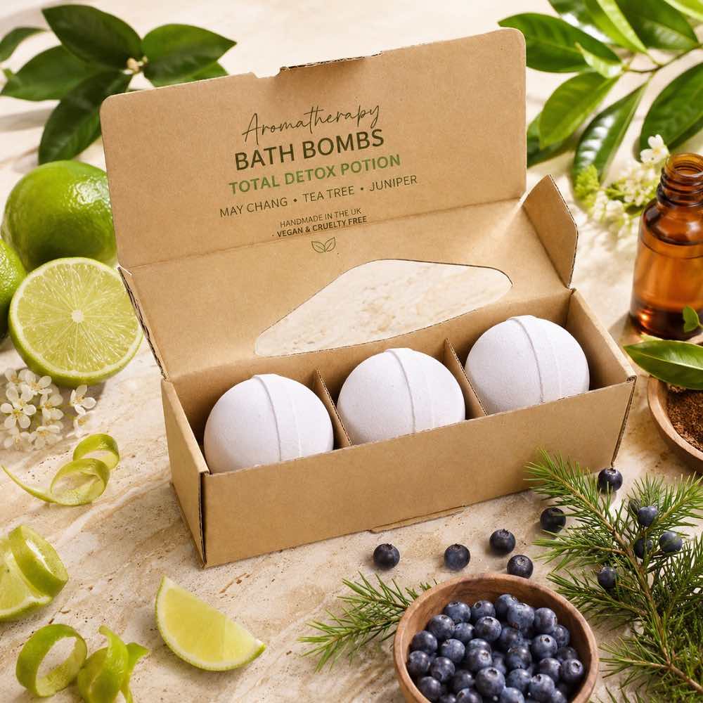Set of 3 Aromatherapy Bath Bombs - Total Detox Potion