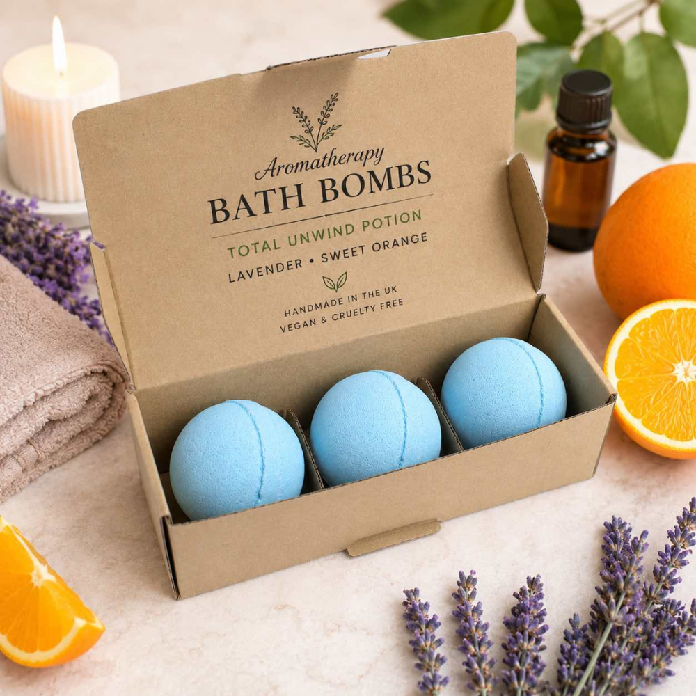 Set of 3 Aromatherapy Bath Bombs - Total Unwind