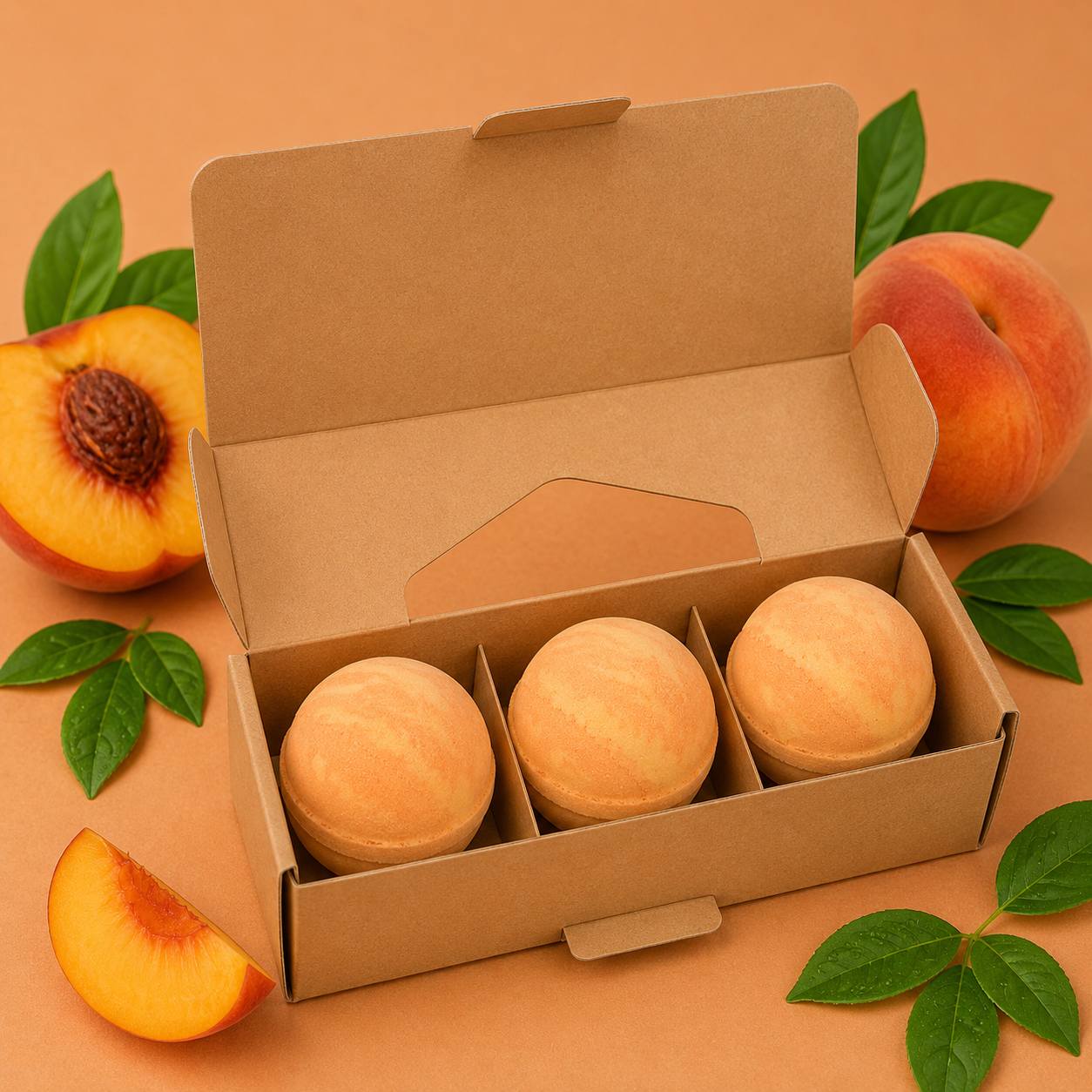 Set of 3 Peach Sangria Jumbo Bath Bombs