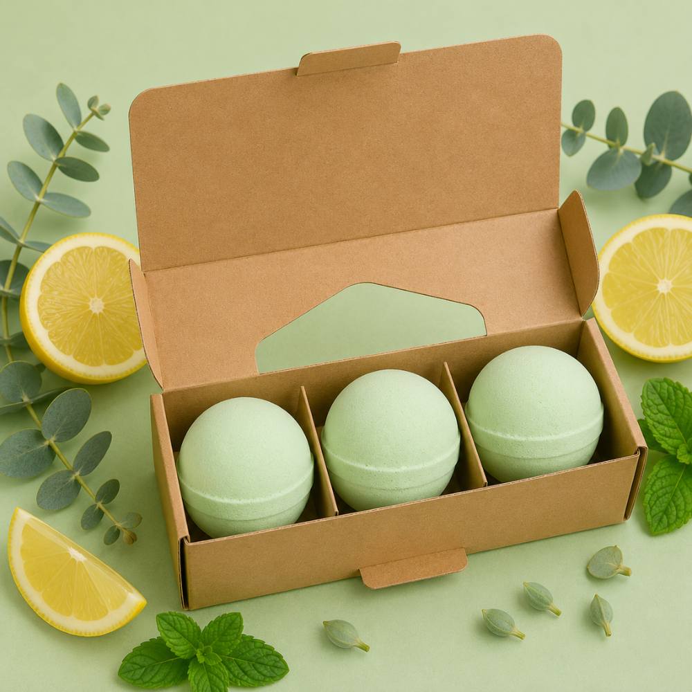 Set of 3 Lemon Eucalyptus Jumbo Bath Bombs
