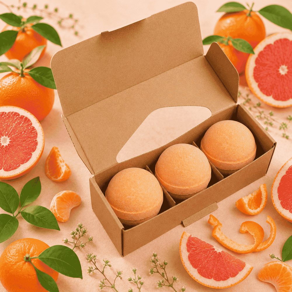 Set of 3 Tangerine & Grapefruit Jumbo Bath Bombs