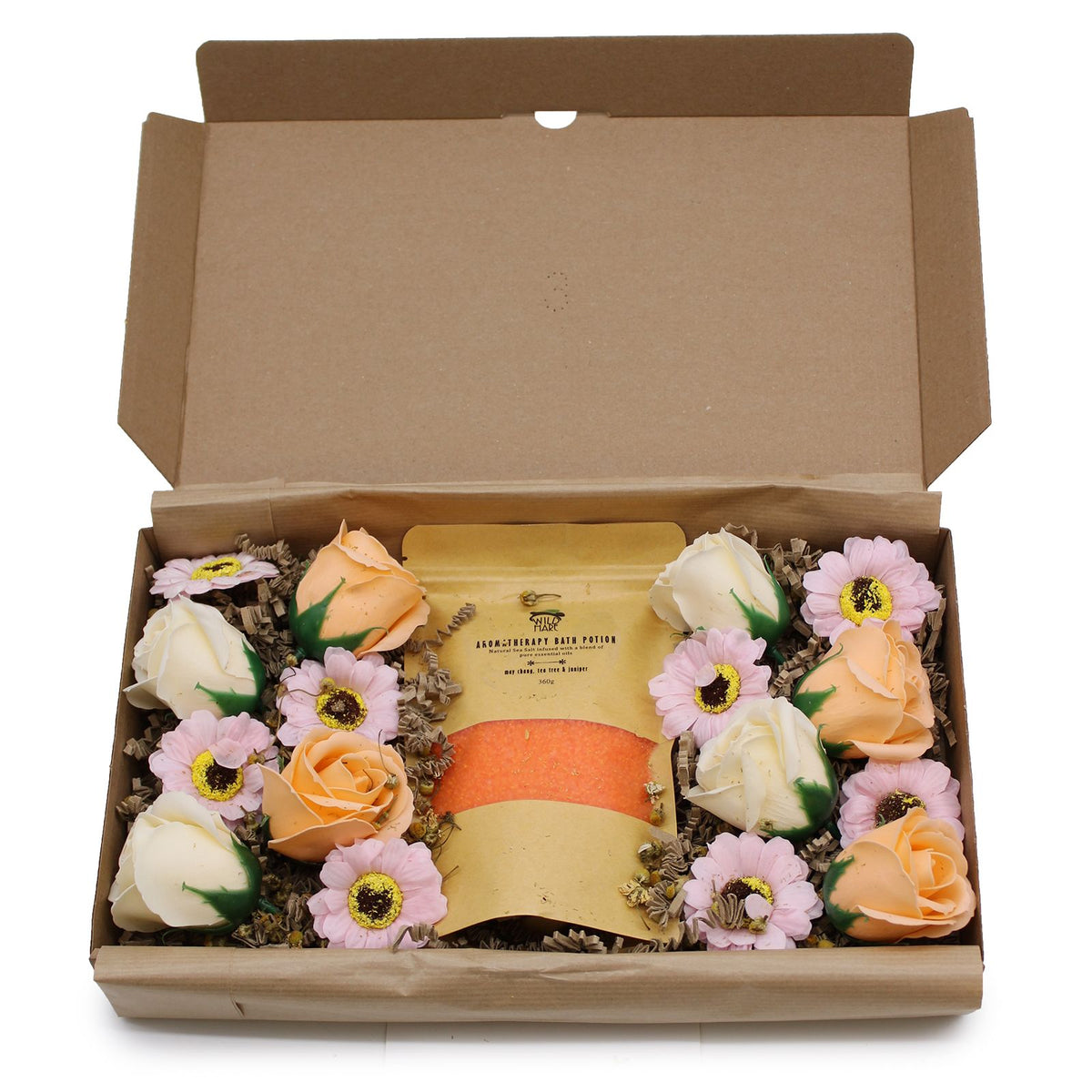 May Chang, Tea Tree & Juniper Bath Salt & Soap Flower Gift Set