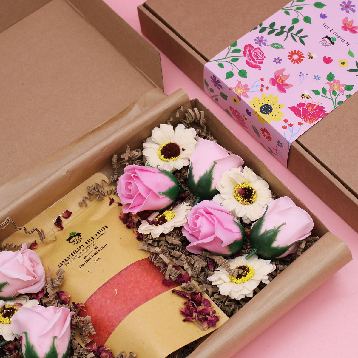Ylang Ylang, Lemon & Orange Bath Salt & Soap Flower Gift Set