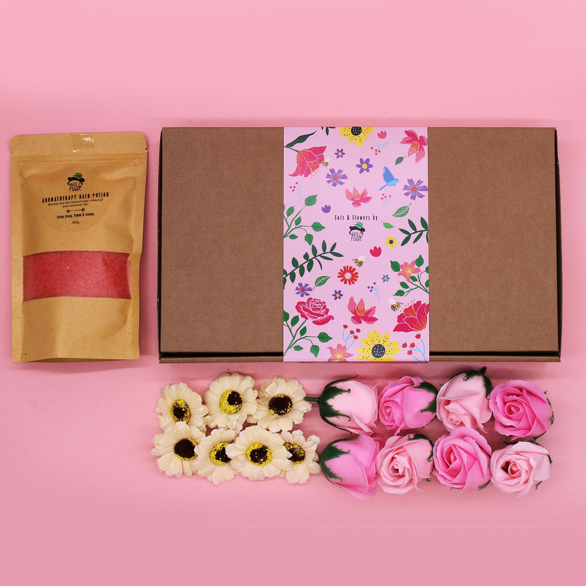 Ylang Ylang, Lemon & Orange Bath Salt & Soap Flower Gift Set