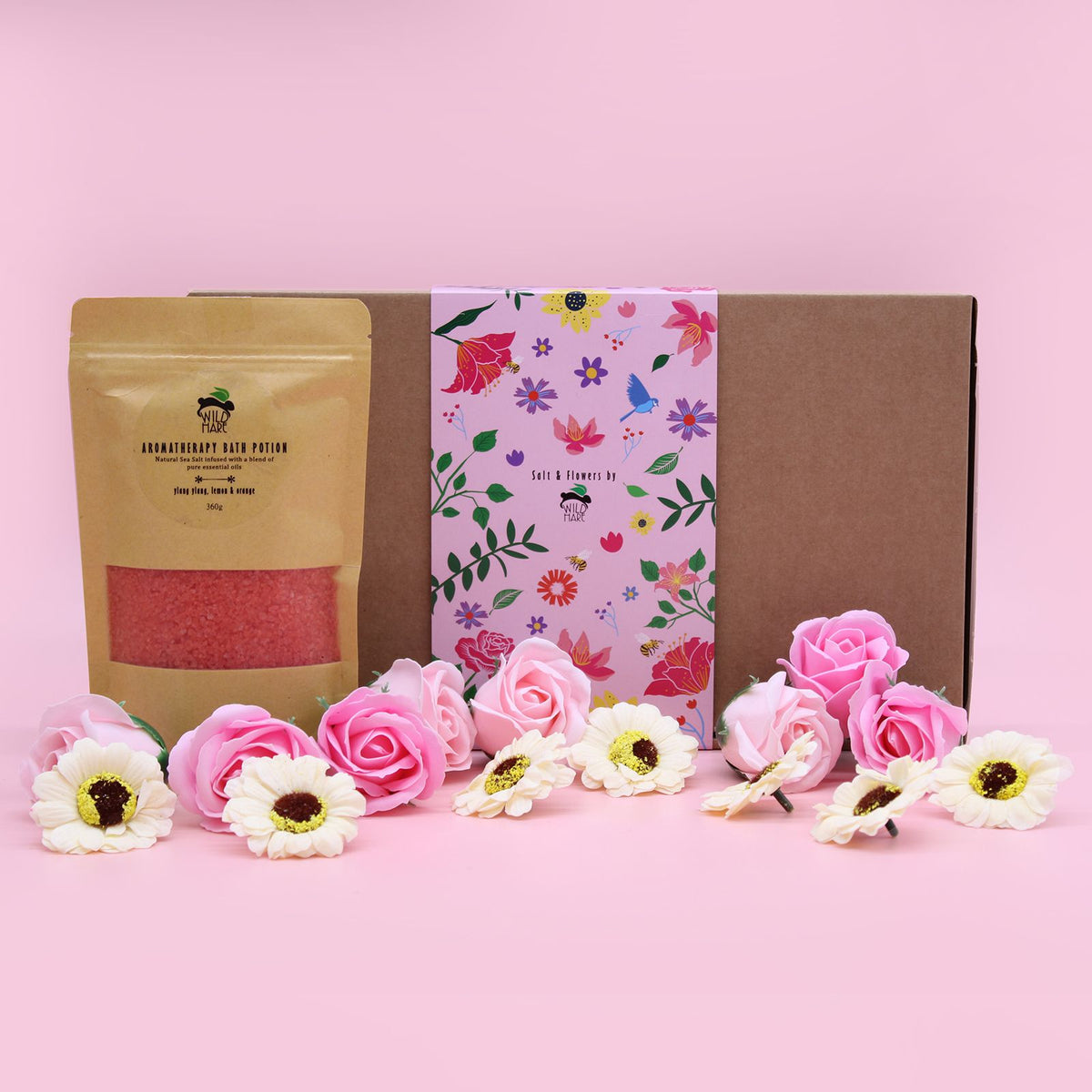 Ylang Ylang, Lemon & Orange Bath Salt & Soap Flower Gift Set