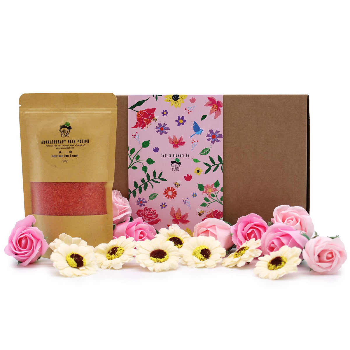 Ylang Ylang, Lemon & Orange Bath Salt & Soap Flower Gift Set