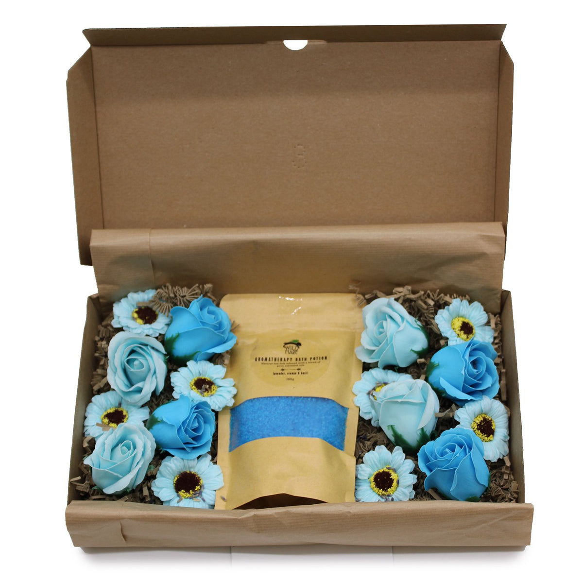Lavender, Orange & Basil Bath Salt & Soap Flower Gift Set
