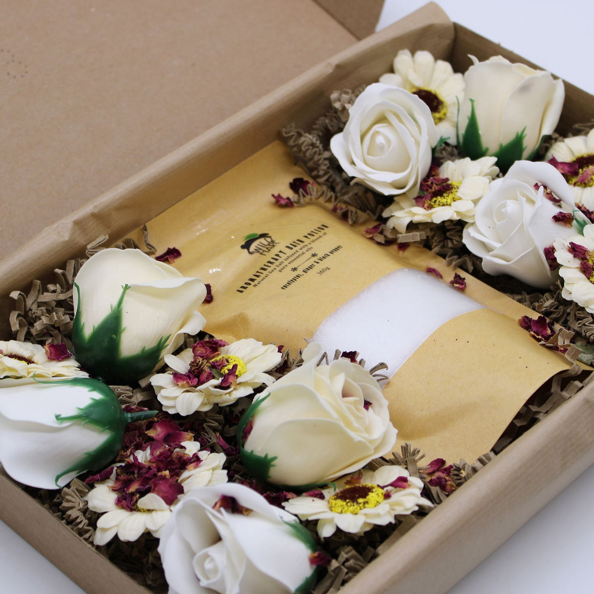 Eucalyptus, Ginger & Black Pepper Bath Salt & Soap Flower Gift Set