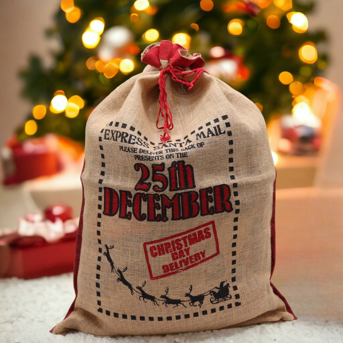 25th December Christmas Jute Sack