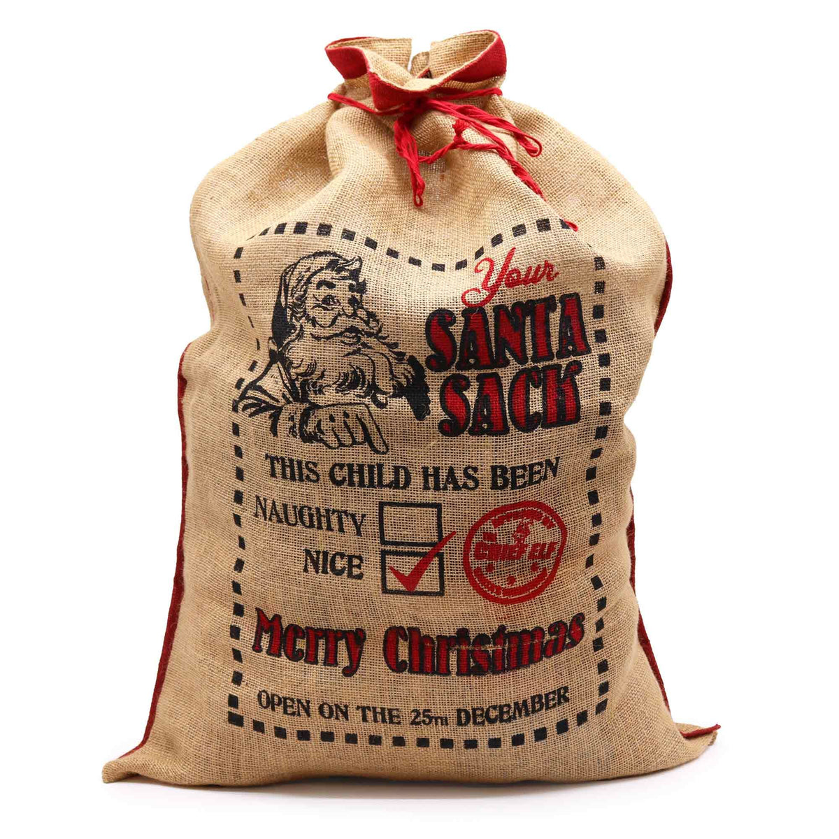 This Child Has Been Nice Christmas Jute Sack