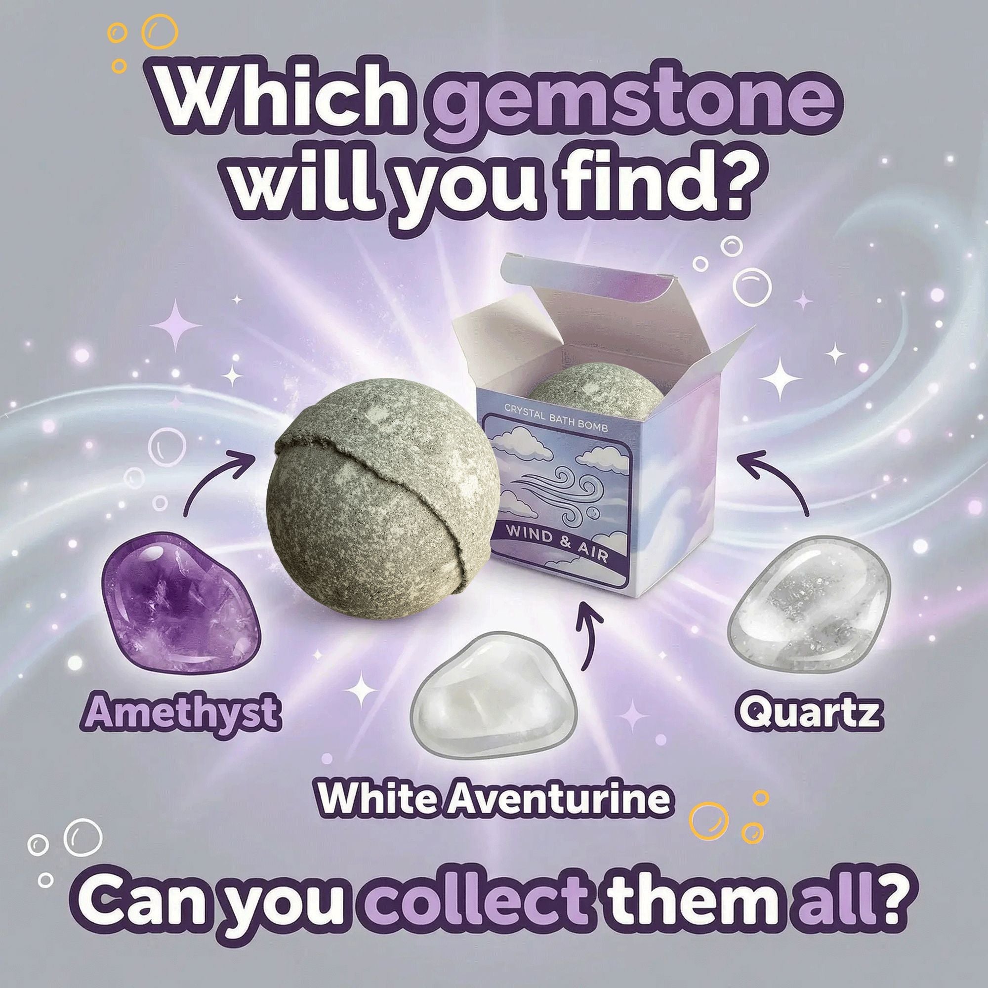 Elemental Crystal Bath Bomb - Air - Bella Forever