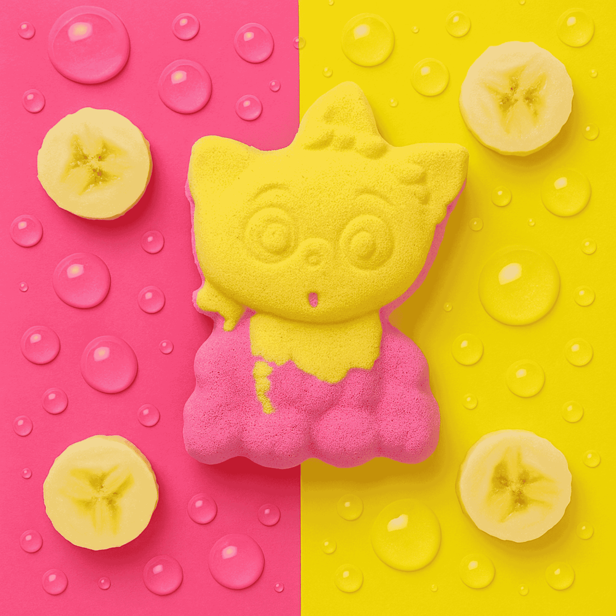 Kids Bath Bomb for Sensitive Skin – Banana Kitty Cat Fizzy - Bella Forever