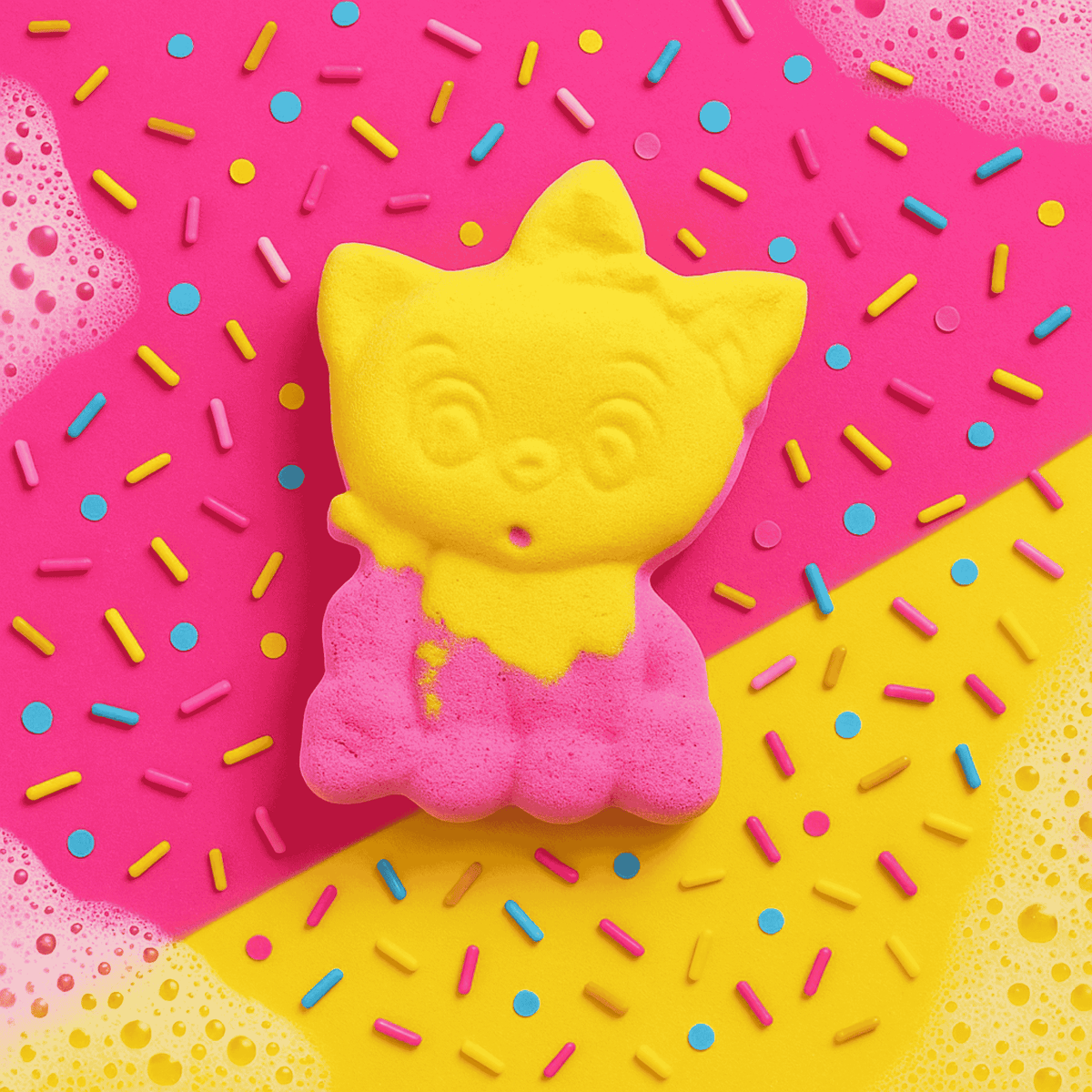 Kids Bath Bomb for Sensitive Skin – Banana Kitty Cat Fizzy - Bella Forever