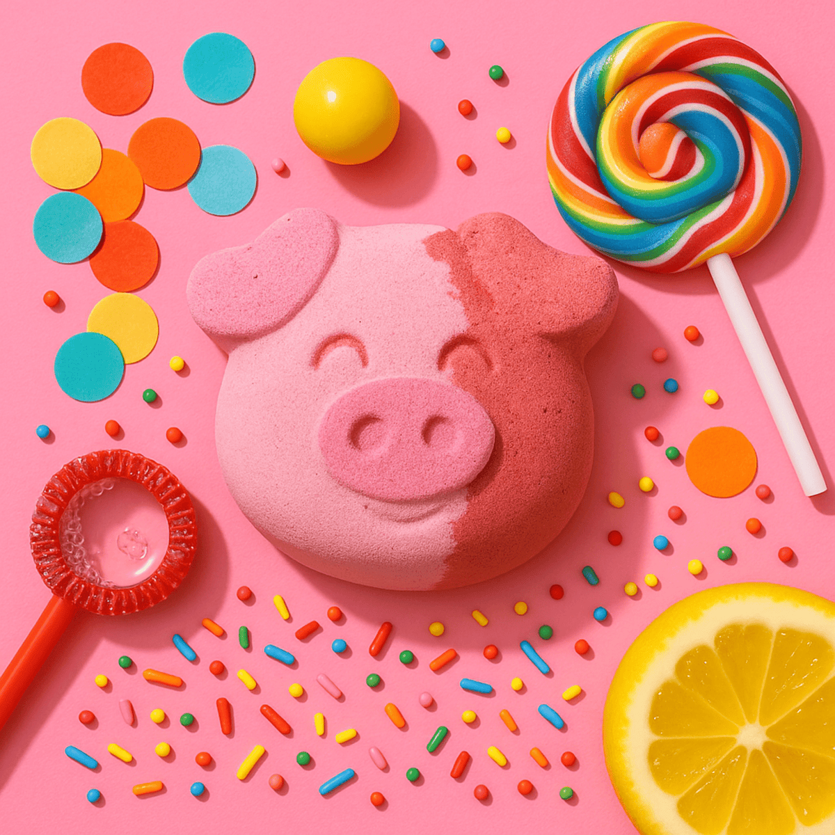 Kids Bath Bomb for Sensitive Skin – Piggy Fun Pink Fizzy - Bella Forever