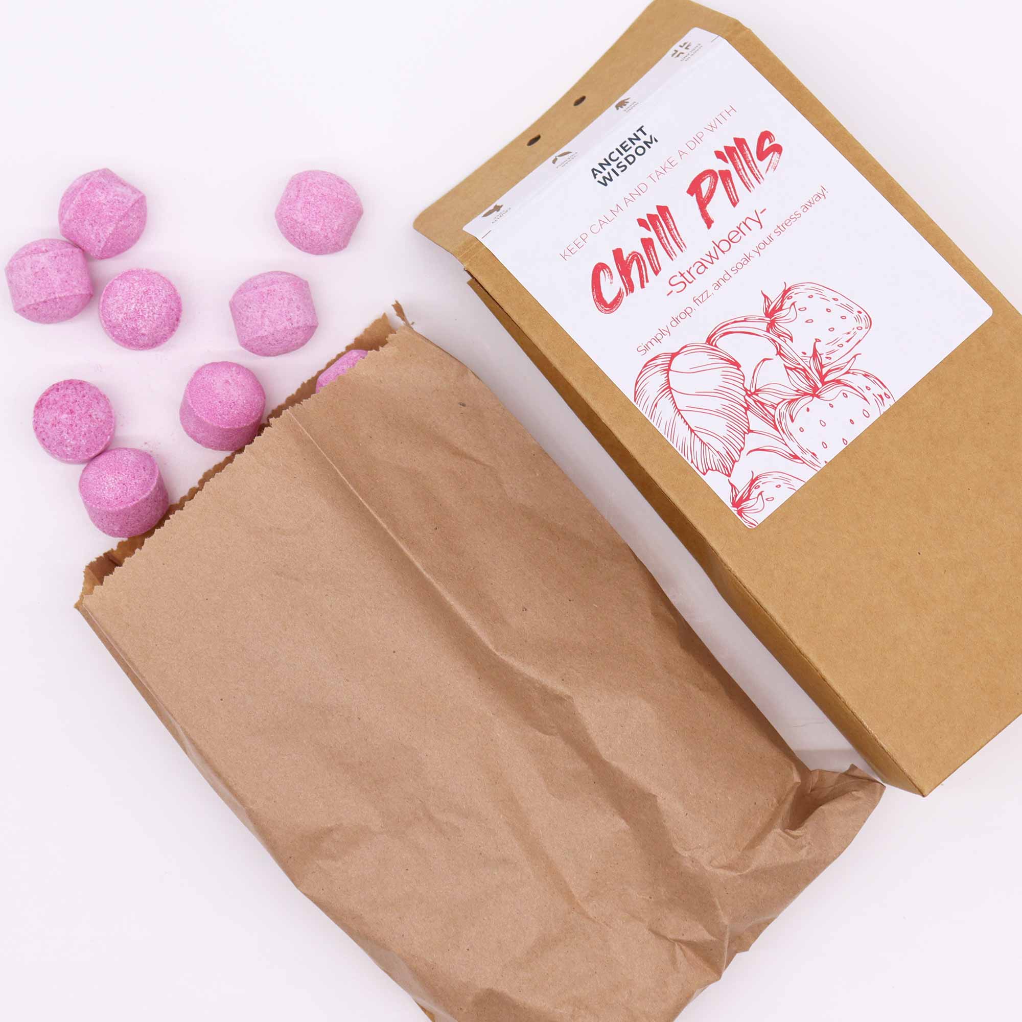 Kids Bath Bombs for Sensitive Skin – 30 Mini Strawberry Fizzies - Bella Forever