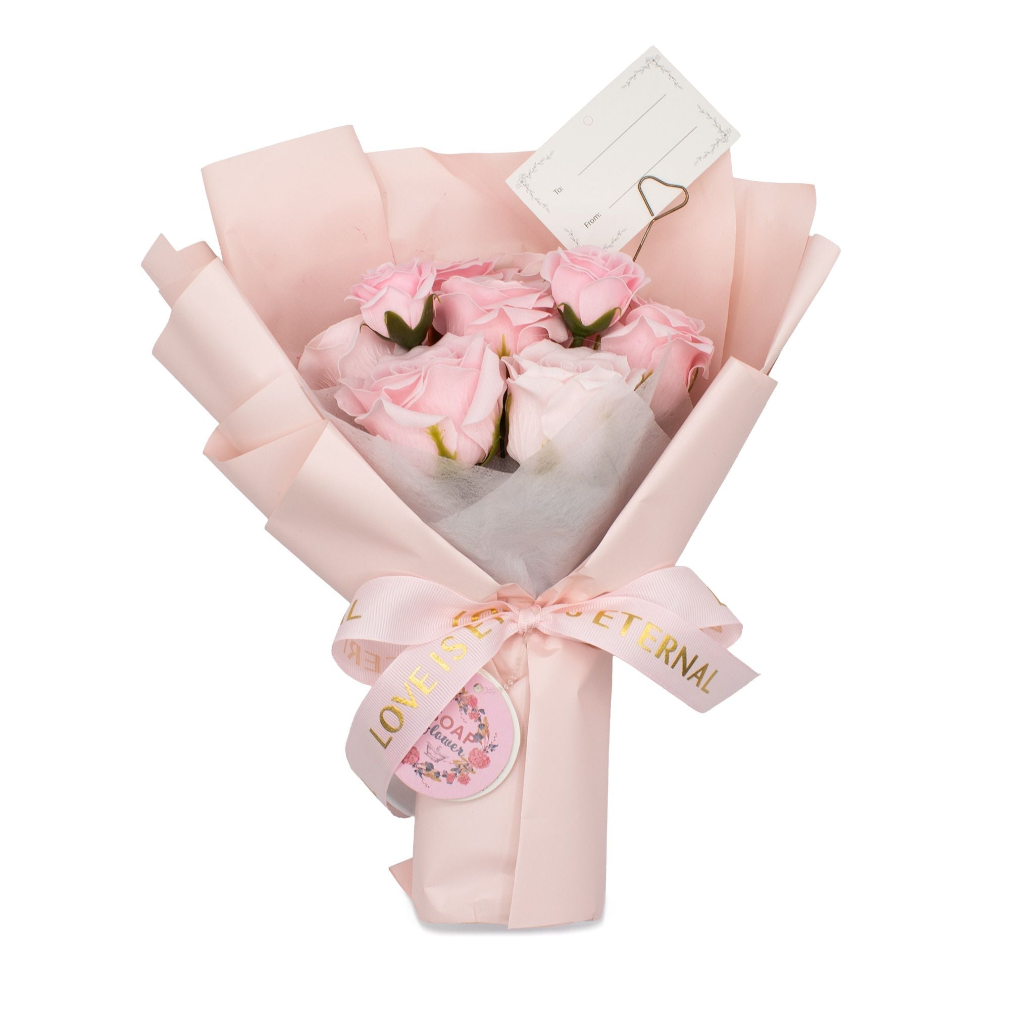Large Pink Rose Soap Flower Bouquet – Love Is Eternal - Bella Forever