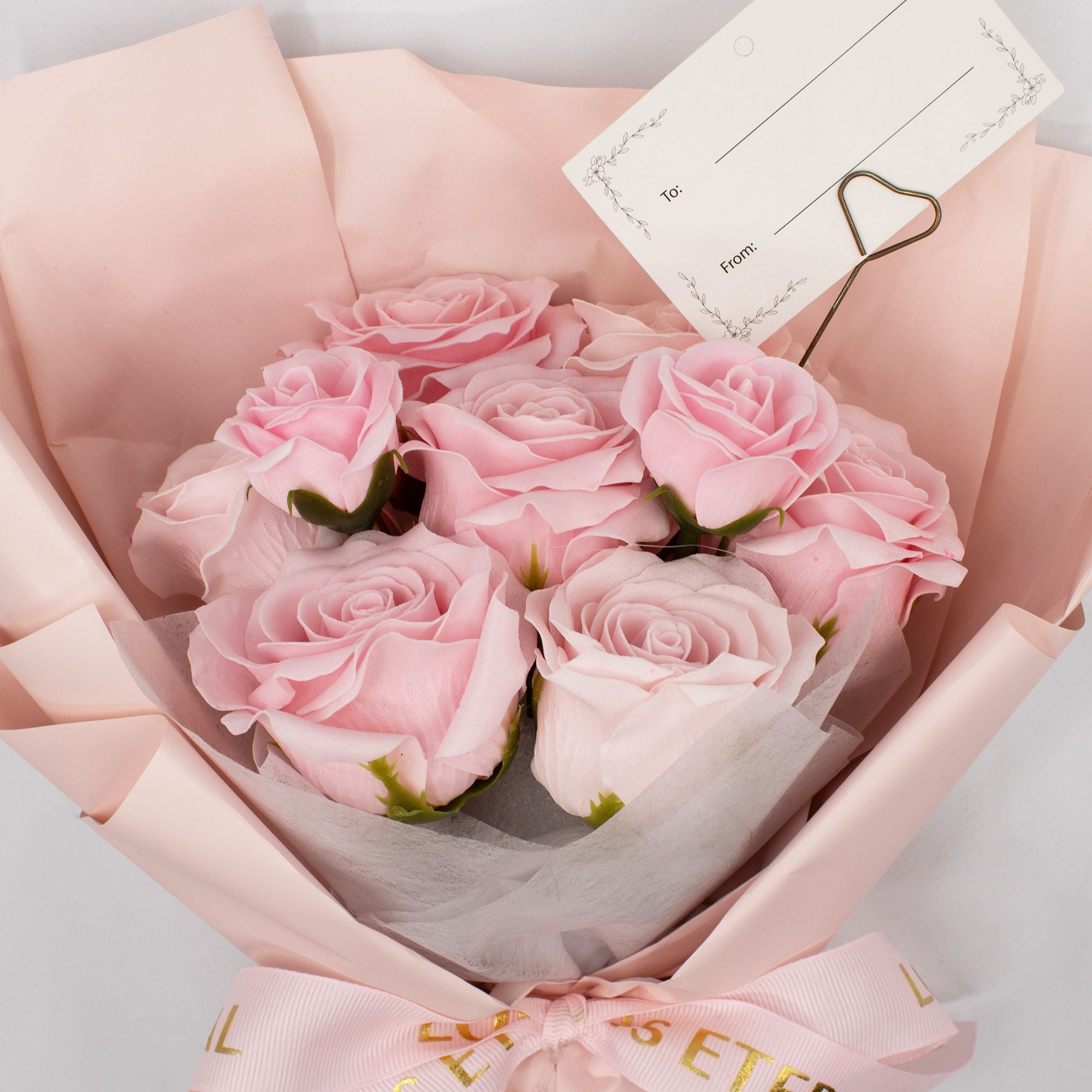 Large Pink Rose Soap Flower Bouquet – Love Is Eternal - Bella Forever