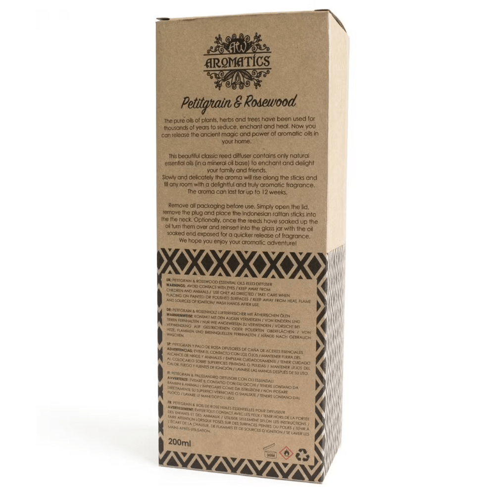 Petitgrain & Rosewood Essential Oil Reed Diffuser - Bella Forever