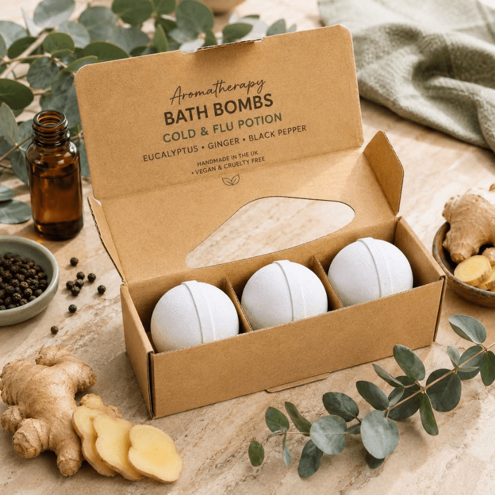 Set of 3 Aromatherapy Bath Bombs - Cold & Flu Potion - Bella Forever
