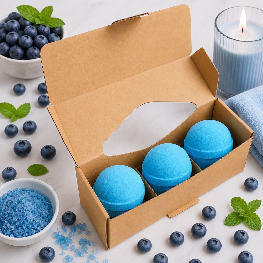 Set of 3 Blueberry Jumbo Bath Bombs - Bella Forever