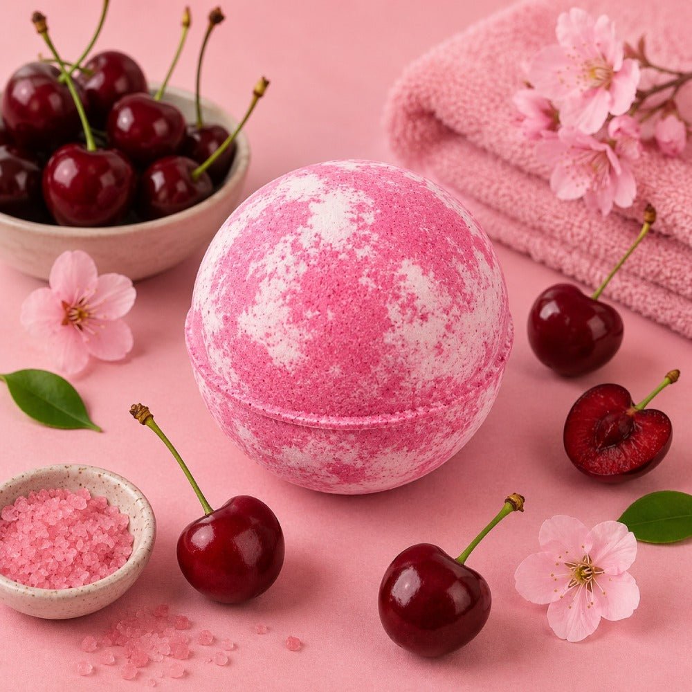 Set of 3 Cherry Jumbo Bath Bombs - Bella Forever